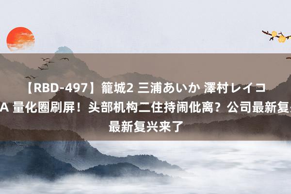 【RBD-497】籠城2 三浦あいか 澤村レイコ ASUKA 量化圈刷屏！头部机构二住持闹仳离？公司最新复兴来了