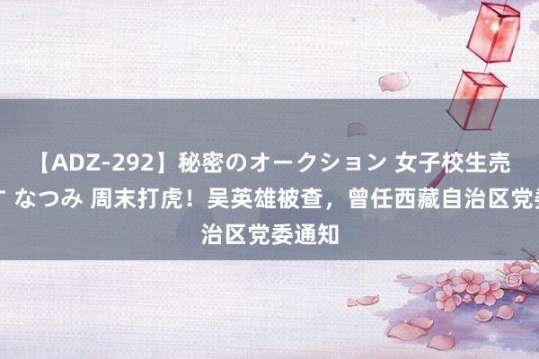 【ADZ-292】秘密のオークション 女子校生売ります なつみ 周末打虎！吴英雄被查，曾任西藏自治区党委通知