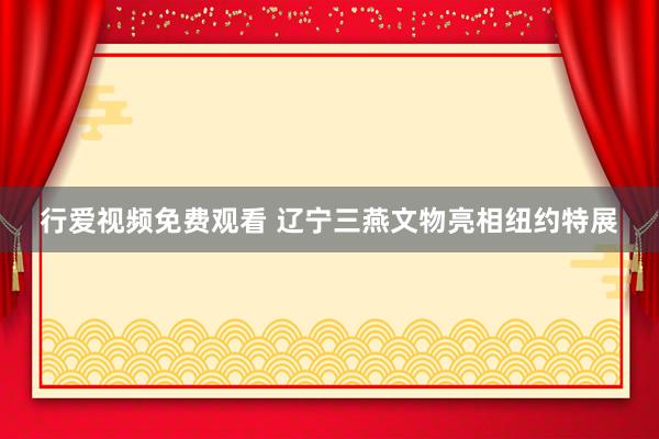行爱视频免费观看 辽宁三燕文物亮相纽约特展