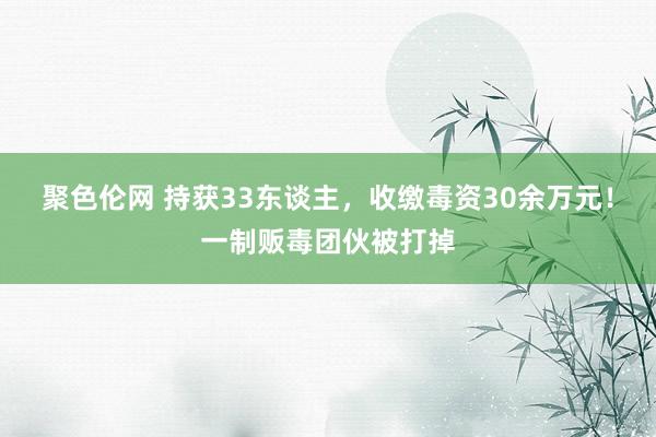 聚色伦网 持获33东谈主，收缴毒资30余万元！一制贩毒团伙被打掉