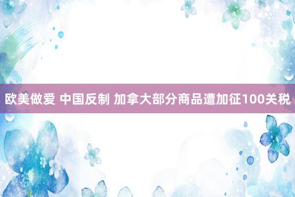 欧美做爱 中国反制 加拿大部分商品遭加征100关税