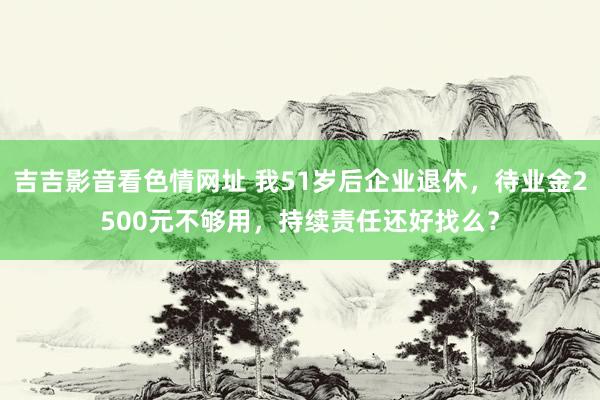 吉吉影音看色情网址 我51岁后企业退休，待业金2500元不够用，持续责任还好找么？
