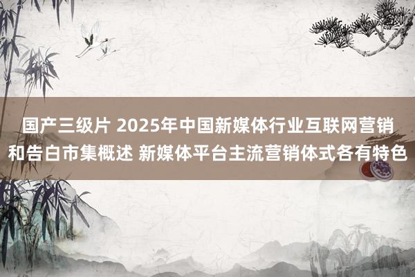 国产三级片 2025年中国新媒体行业互联网营销和告白市集概述 新媒体平台主流营销体式各有特色